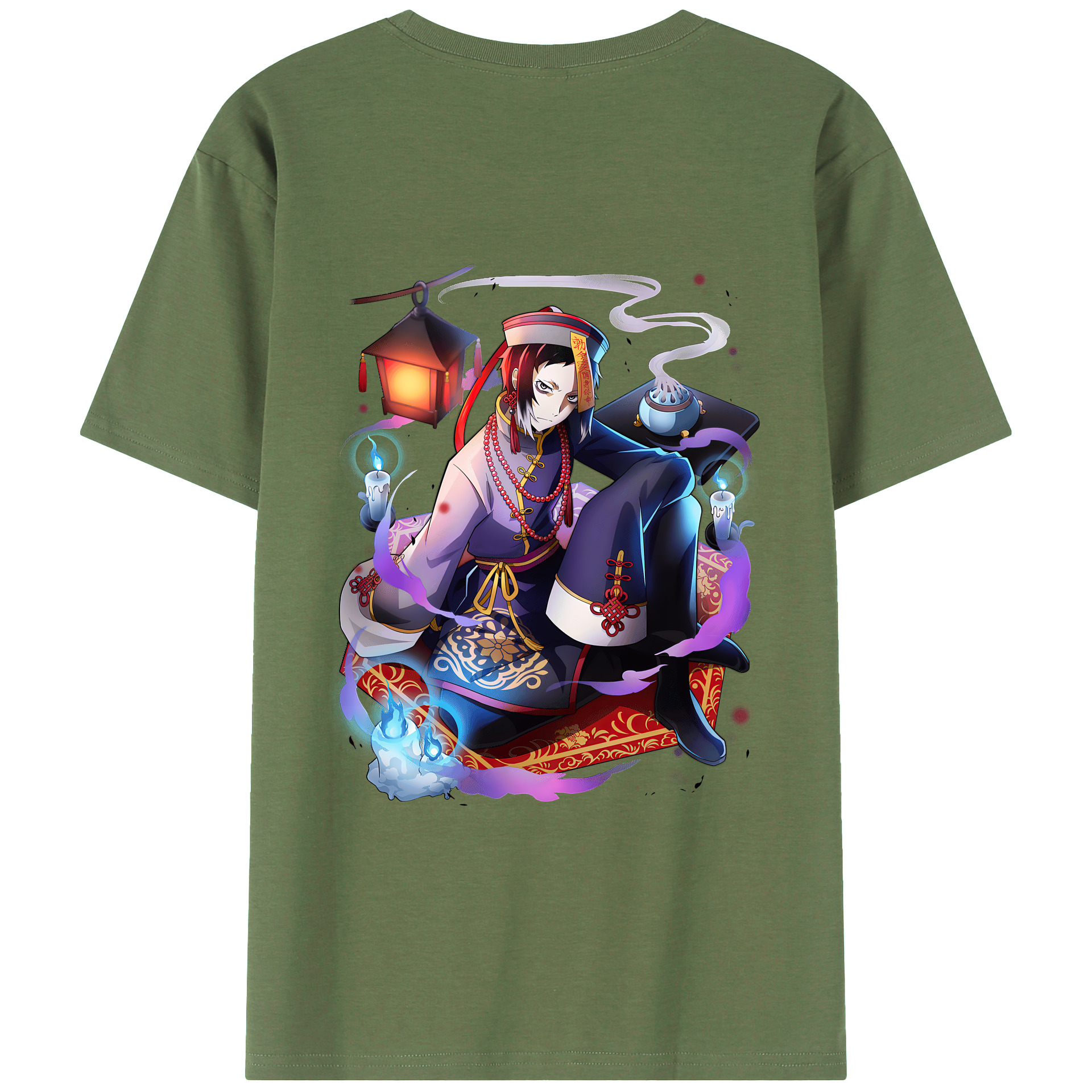 （画像用） 文豪ストレイドッグス Bungo Stray Dogs 綿100％ メンズ半袖Tシャツ（バックプリント） 通気性